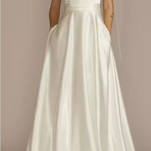 Brand New High Neck Satin A-Line Wedding Dress